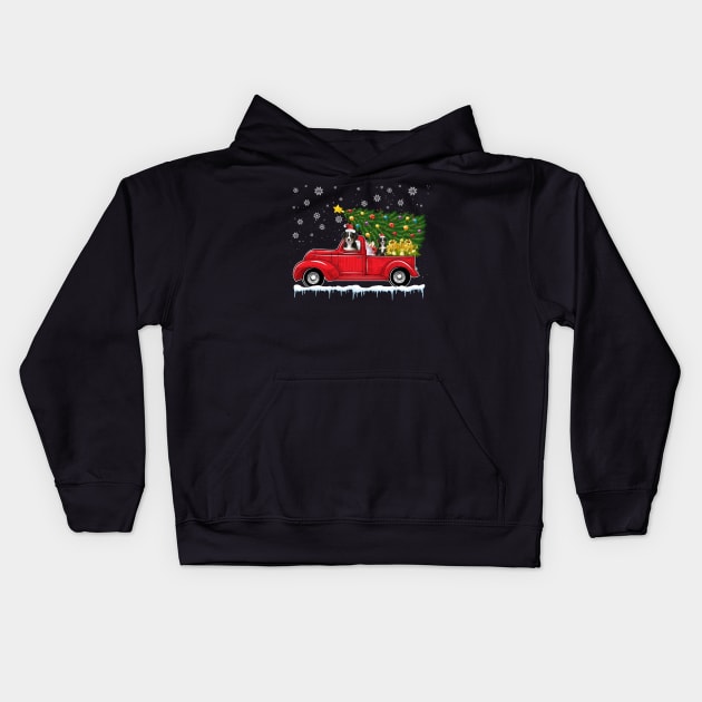 Red Truck pick up Bernese Mountain Christmas  lover gift T-Shirt Kids Hoodie by CoolTees